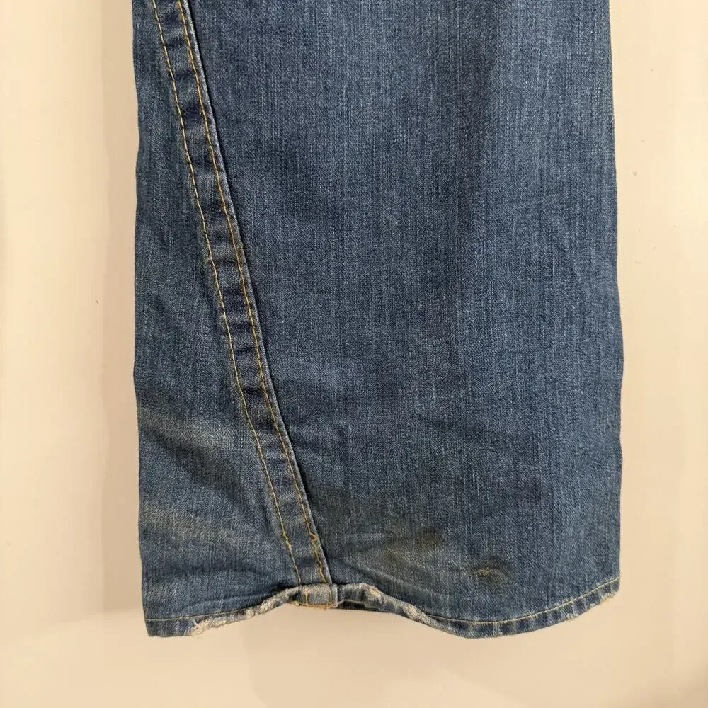 True Religion Joey Distressed Patchwork Flare Jeans Mens 33x33 Vintage Y2K